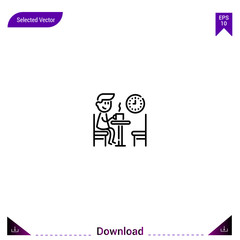 Fototapeta premium Outline waiting icon isolated on white background. Line pictogram. Graphic design, mobile application. Editable stroke. EPS10 format vector illustration