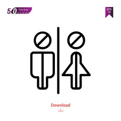 Outline toilet icon isolated on white background. Line pictogram. Graphic design, mobile application, logo, user interface. Editable stroke. EPS10 format vector illustration