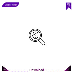 Outline search icon isolated on white background. Line pictogram. Graphic design, mobile application. Editable stroke. EPS10 format vector illustration