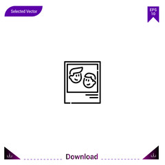 Outline photo icon isolated on white background. Line pictogram. Graphic design, mobile application. Editable stroke. EPS10 format vector illustration