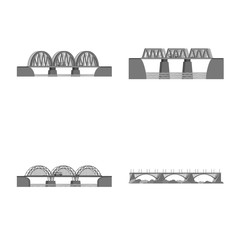 Vector illustration of design and construct icon. Collection of design and bridge stock symbol for web.