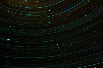 Long exposure of the sky seen at night with thousands of stars