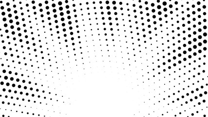 Halftone gradient sun rays pattern. Abstract halftone vector dots background. Monochrome dots pattern. Pop Art, Comic small dots. Star rays radial halftone poster. Shine explosion. Space, sunrise rays