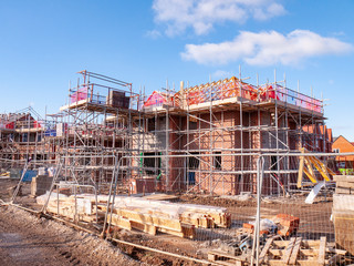 New houses under construction in Cheshire England UK