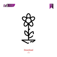 Outline flower icon isolated on white background. Line pictogram. Graphic design, mobile application, logo, user interface. Editable stroke. EPS10 format vector illustration