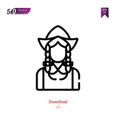 Outline dutch icon isolated on white background. Line pictogram. Graphic design, mobile application, logo, user interface. Editable stroke. EPS10 format vector illustration