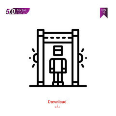 Outline detector icon isolated on white background. Line pictogram. Graphic design, mobile application, logo, user interface. Editable stroke. EPS10 format vector illustration