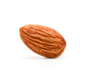 Isolated of almond nut  on white background. Clipping path -Image.