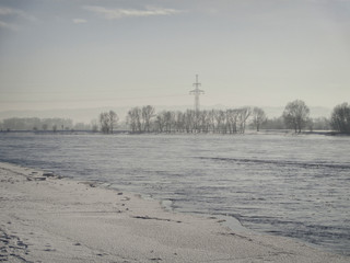 Fototapeta premium Irtysh river. Kazakhstan (Ust-Kamenogorsk). Winter river landscape. 