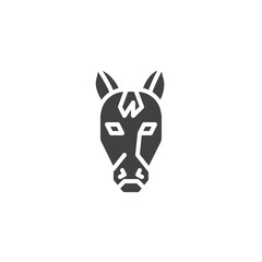 Horse head vector icon. filled flat sign for mobile concept and web design. horse animal glyph icon. Symbol, logo illustration. Pixel perfect vector graphics