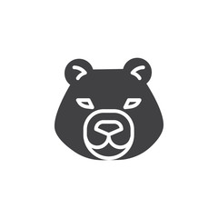 Bear head vector icon. filled flat sign for mobile concept and web design. bear animal glyph icon. Wild animals symbol, logo illustration. Pixel perfect vector graphics