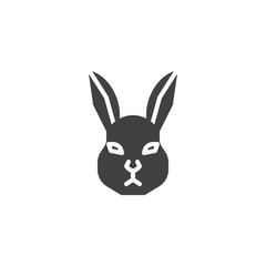 Rabbit head vector icon. filled flat sign for mobile concept and web design. Hare animal glyph icon. Coney symbol, logo illustration. Pixel perfect vector graphics