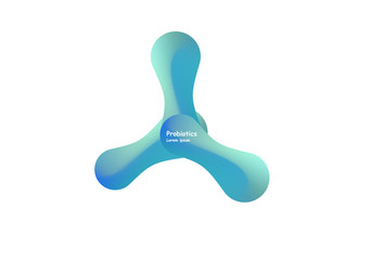 Probiotics bacteria vector design. Concept of design with Lactobacillus Probiotic Bacteria. Template design with Prebiotic healthy nutrition ingredient