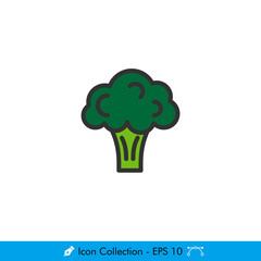 Broccoli Icon / Vector - In Color Design