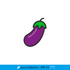 Eggplant Icon / Vector - In Color Design