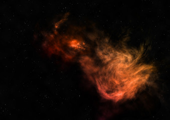 Small part of an infinite star field. 3D rendering