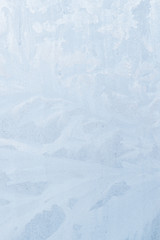 Frosty patterns on a frozen ice box in the early morning