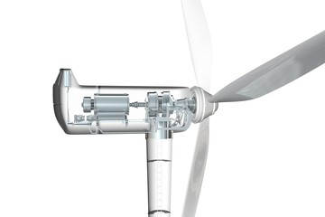 3d rendering illustration of wind turbine