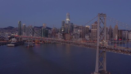 San Francisco aerial downtown skyline buildings drone