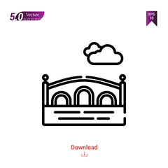 Fototapeta premium Outline bridge icon isolated on white background. Line pictogram. Graphic design, mobile application, logo, user interface. Editable stroke. EPS10 format vector illustration