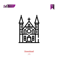 Outline binnenhof icon isolated on white background. Line pictogram. Graphic design, mobile application, logo, user interface. Editable stroke. EPS10 format vector illustration