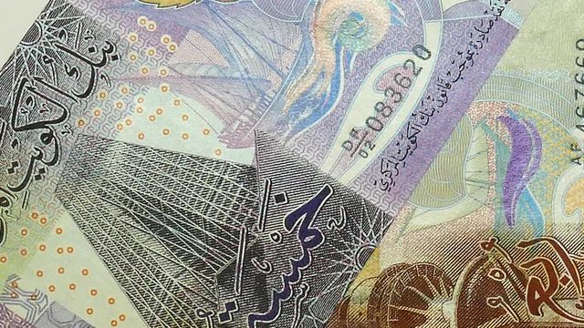 Kuwaiti Dinar Banknotes background.