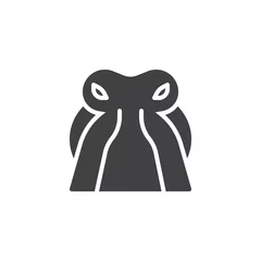 Fotobehang Octopus head vector icon. filled flat sign for mobile concept and web design. Squid animal glyph icon. Marine animals symbol, logo illustration. Pixel perfect vector graphics © alekseyvanin
