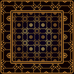 Decorative Pattern With Geometric Ornament. Perfect For Printing On Fabric Or Paper. Vector Illustration. Black bronze color