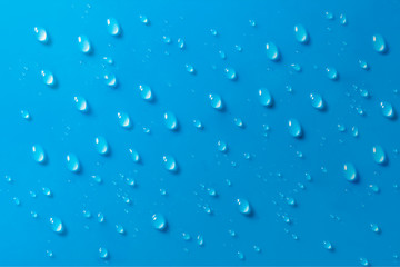 water droplets on blue background