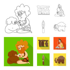 Vector design of evolution  and prehistory logo. Set of evolution  and development  stock vector illustration.