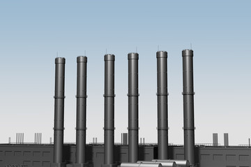 black pipes without smoke with clear skies