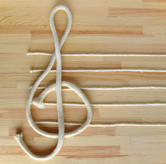 Treble clef and stave