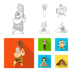 Vector illustration of evolution  and prehistory logo. Set of evolution  and development  vector icon for stock.