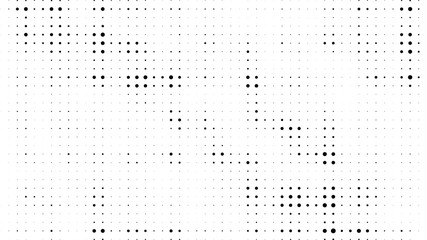 Halftone gradient pattern. Abstract halftone dots background. Monochrome dots pattern. Grunge crumpled texture. Pop Art, Comic small dots. Design for presentation, business cards, report, flyer, cover
