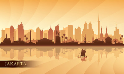 Jakarta city skyline silhouette background - 251829795