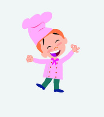 Chef exulting in happiness