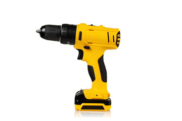 cordless drill screwdriver on white background