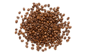 Coffee beans. Isolated on a white background. - Image