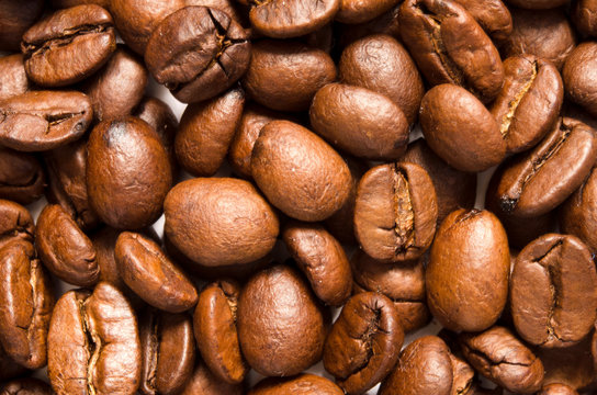 Roasted coffee beans, can be used as a background - Image. Close-up