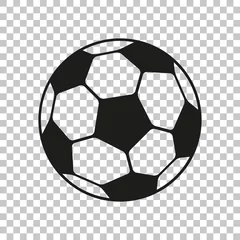 Football icon in flat style. Vector Soccer ball on transparent background . Sport object for you design projects © panimoni
