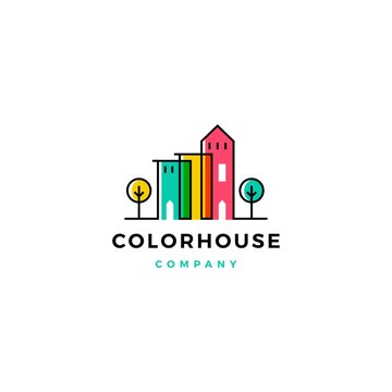 colorful house home logo vector illustration