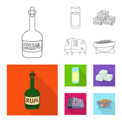 Isolated object of farm and agriculture  sign. Collection of farm and technology stock vector illustration.