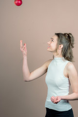 Fototapeta premium girl with an apple