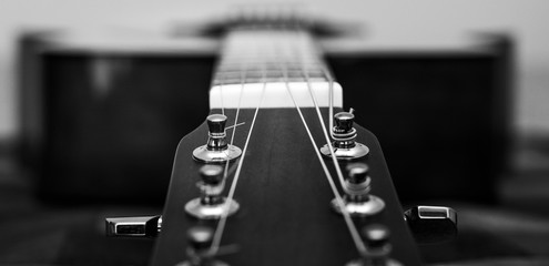 classical acoustic guitar on closeup