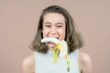 cute girl with a banana