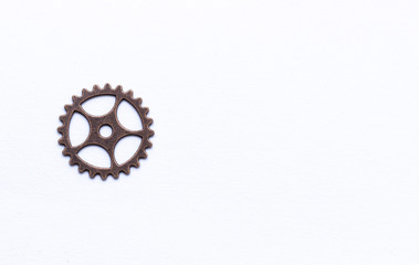 Steel gear gears on a white background.