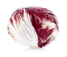 Radicchio, red salad isolated on white background