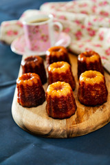 Canele is a small French pastry with rum and vanilla