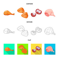 Vector illustration of product and poultry symbol. Collection of product and agriculture    vector icon for stock.