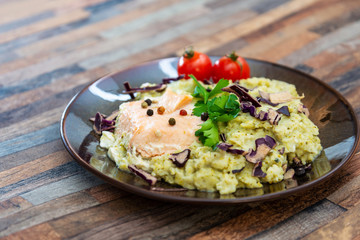 Fillet of Salmon Mashed Broccoli